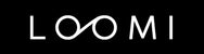 White 'LOOMI' logo on a black background